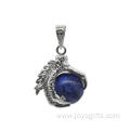 China Supplier Fashion Jewelry Lapis Lazuli Sphere Dragon Ball Claw Pendant